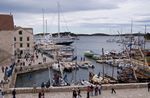 Hvar Mandrac harbour with historic boats